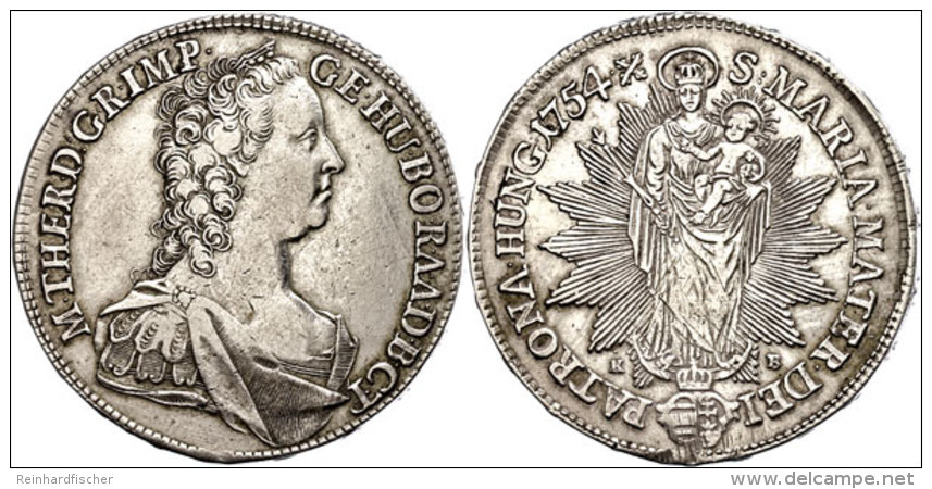 Taler, 1754, Maria Theresia, Dav. 1132, Ss.  SsThaler, 1754, Maria Theresia, Dav. 1132, Very Fine.  Ss - Austria