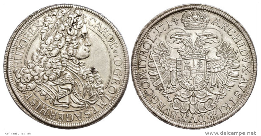 Taler, 1714, Karl VI., Wien, Herinek 290, Schrötlingsfehler, Vz.  VzThaler, 1714, Karl VI., Vienna,... - Autriche