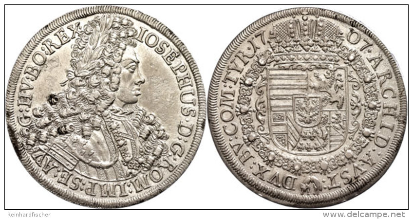 Taler, 1707, Josef I., Hall, Dav. 1018, Vz-st.  Vz-stThaler, 1707, Joseph I., Hall, Dav. 1018, Extremly Fine To... - Autriche