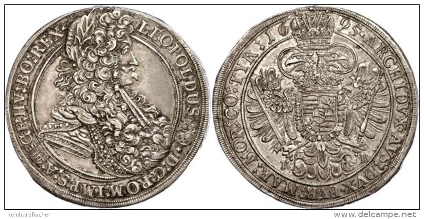 Taler, 1695, Leopold I., Kremnitz, Dav. 3264, Fassungsspuren, Vz.  VzThaler, 1695, Leopold I., Kremnitz, Dav.... - Autriche