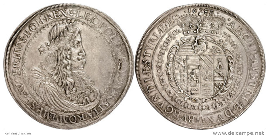 Doppeltaler, 1682, Leopold I., Graz, Kl. Stempelfehler, Dav. 292, Herinek 567, Ss-vz.  Ss-vzDouble Taler, 1682,... - Autriche