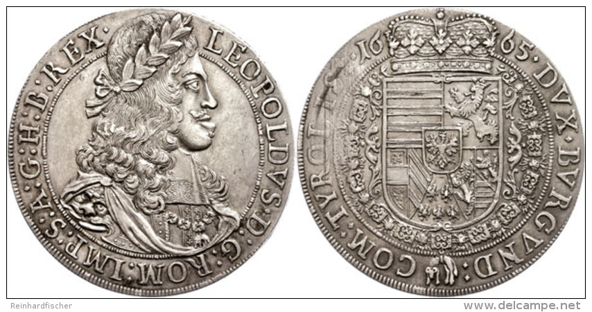 Schraubtaler, 1665, Leopold I.. Innen Fünf Lose Und Stark Beschädigte Blätter, F. Vz. ... - Austria