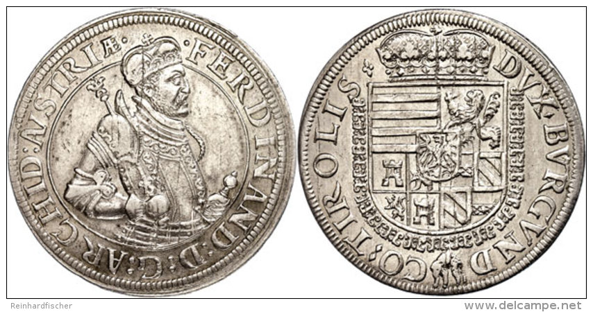 Taler, O.J. (1564-1595), Ferdinand II., Hall, Dav. 8097, F.vz.  Thaler, O. J. (1564-1595), Ferdinand II., Hall,... - Austria