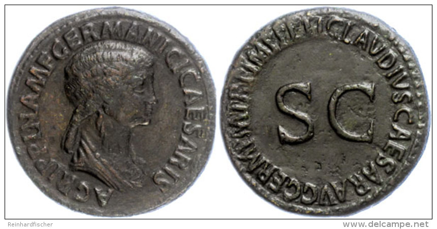 Agrippina Maior, Gest. 33 N. Chr., Sesterz (28,45g) Unter Claudius 42-43 N. Chr.. Av: Büste Nach Rechts... - Other & Unclassified