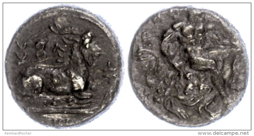 Salamis, 1/3 Stater (3,14g), Ca. 411-374, Euagoras I.. Av: Herakles Sitzt Auf Mit Löwenfell Bedeckten Felsen.... - Ohne Zuordnung