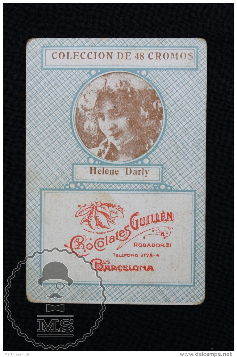 Old Cinema/ Movie Topic Advertising Playing Card/ Chromo - Actress Helene Darly - Otros & Sin Clasificación