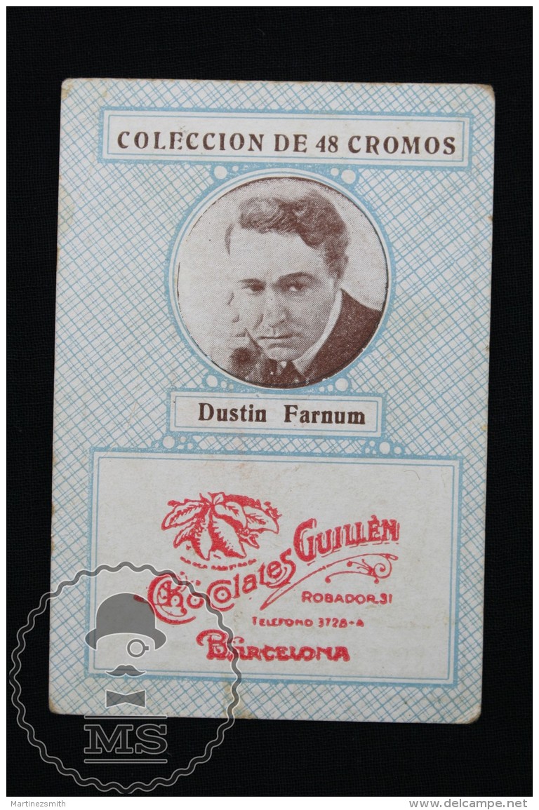 Old Cinema/ Movie Topic Advertising Playing Card/ Chromo - Actor: Dustin Farnum - Otros & Sin Clasificación