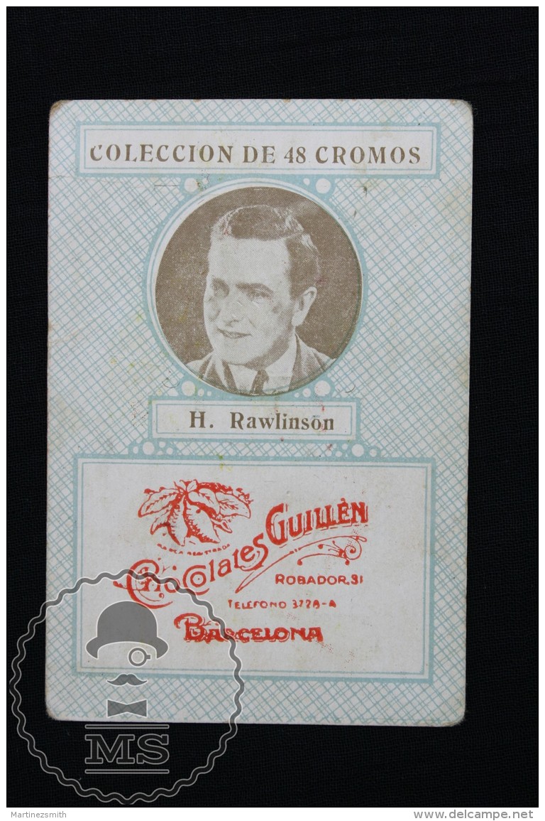 Old Cinema/ Movie Topic Advertising Playing Card/ Chromo - Actor: H. Rawlinson - Otros & Sin Clasificación