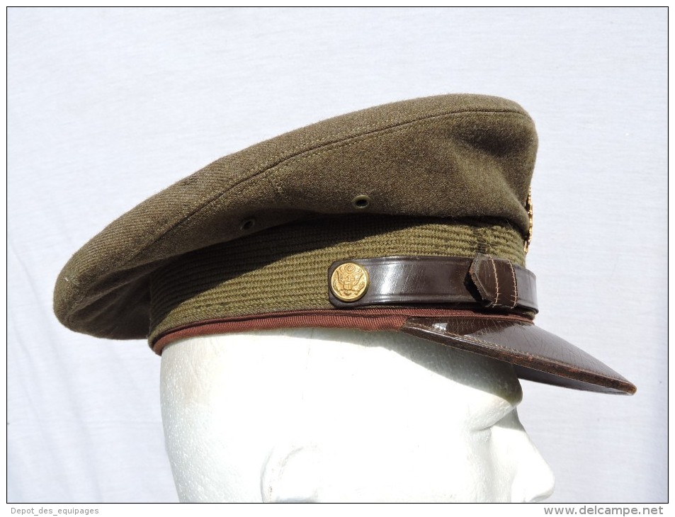 U.S.A. : SUPERBE CASQUETTE OFFICIER W.W.2  ...........