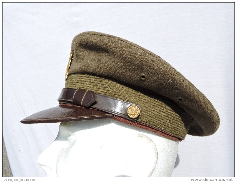 U.S.A. : SUPERBE CASQUETTE OFFICIER W.W.2  ...........