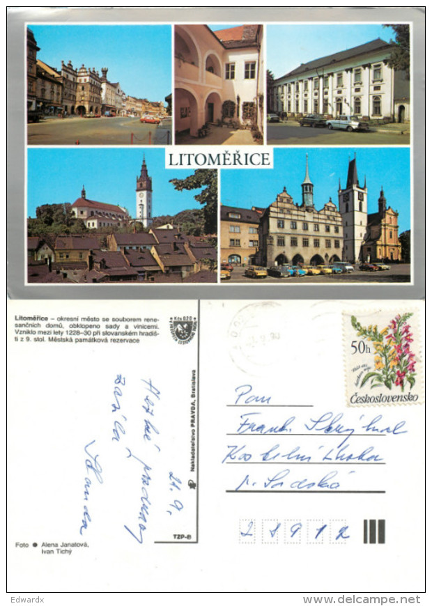 Litomerice, Czech Republic Postcard Posted 1990 Stamp - República Checa