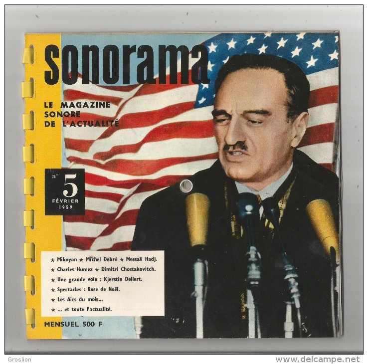SONORAMA N° 5 DE FEVRIER 1959 COUVERTURE MIKOYAN (6 DISQUES INTERIEUR) - Ediciones De Colección