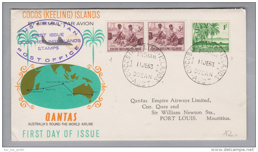 Australien Cocos (Keeling) Islands 1963-06-11 FDC - Lettres & Documents