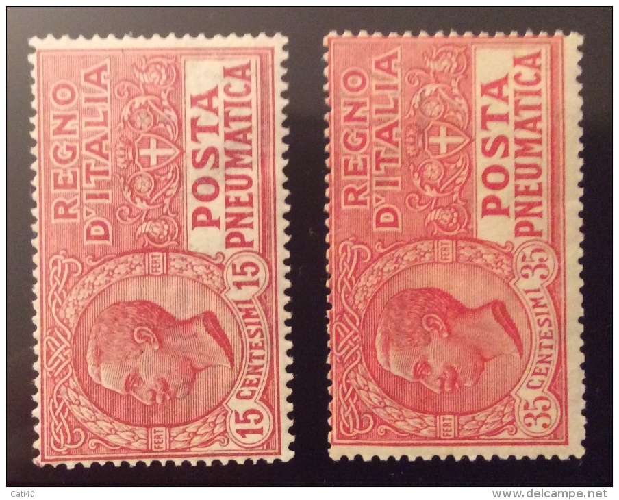 REGNO POSTA PNEUMATICA TIPO 1913-23 2 Val.completa * - Mint/hinged