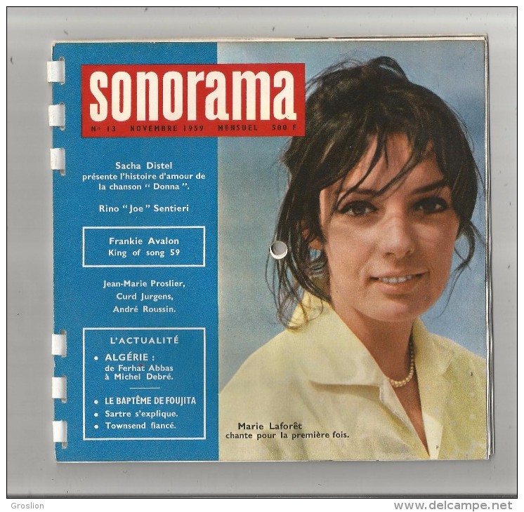 SONORAMA N° 13 DE NOVEMBRE 1959 COUVERTURE MARIE LAFORET (6 DISQUES SOUPLES) - Collectors