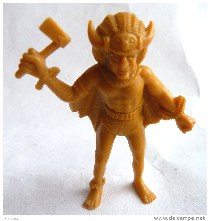 RARE FIGURINE PUBLICITAIRE PRIME DUNKIN ? - MONOCHROME TARZAN - SORCIER INDIGENE Ocre - Autres & Non Classés