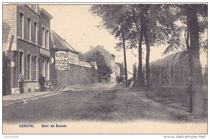 Herstal - Quai De Bassin (animée, Chiens, Vélocipèdes, Vélo, Cheval, Oldtimer...) - Herstal