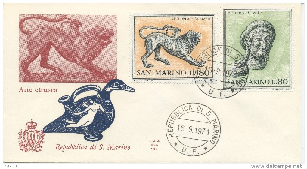 SAN MARINO - FDC ALA 1971 - ARTE ETRUSCA - FDC