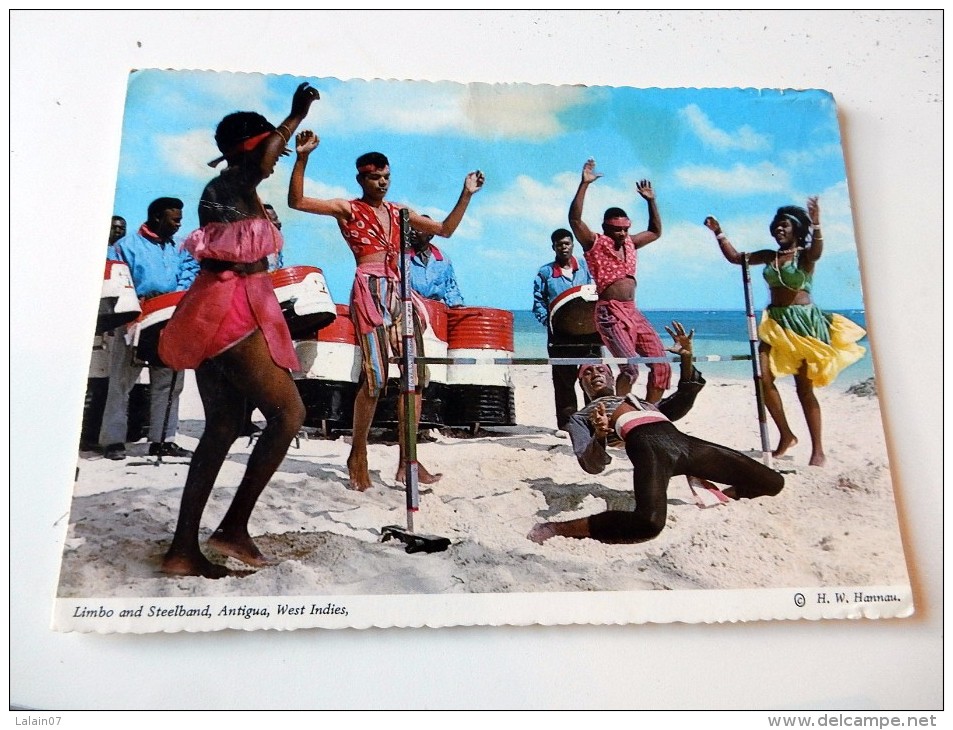 Carte Postale Ancienne : ANTIGUA, West Indies : Limbo And Steelband, In 1971 - Antigua & Barbuda