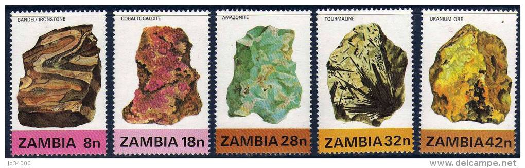 ZAMBIE Mineraux, Yvert N° 253/57 Neuf Sans Charniere . MNH. - Mineralien