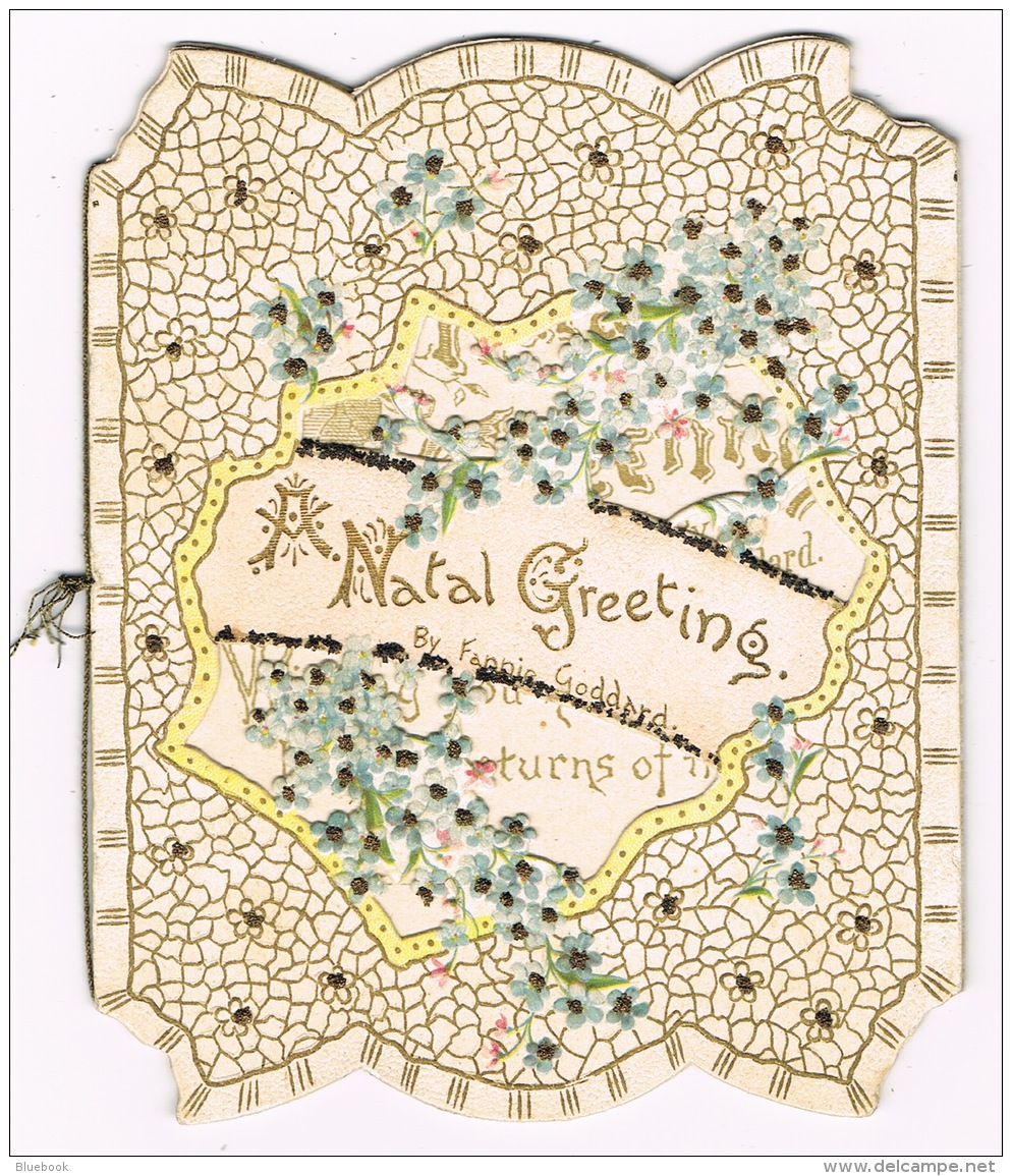 RB 1116 - Early Die Cut Ornate Natal Christmas Xmas Greetings Card By Fannie Goddard - Christmas