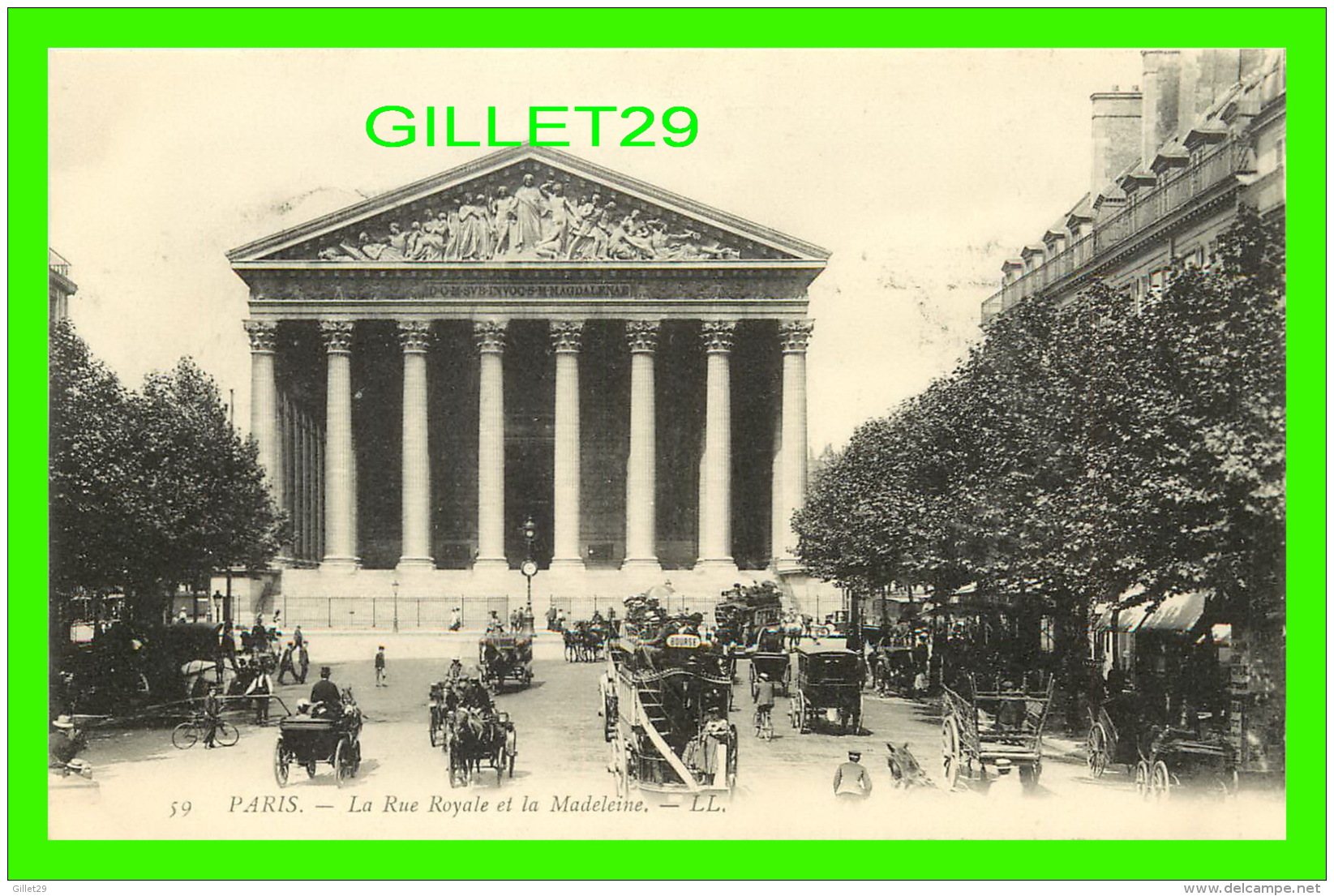 PARIS (75) - LA RUE ROYALE ET LA MADELEINE - LL. - ANIMÉE - DOS VERT - - Other Monuments