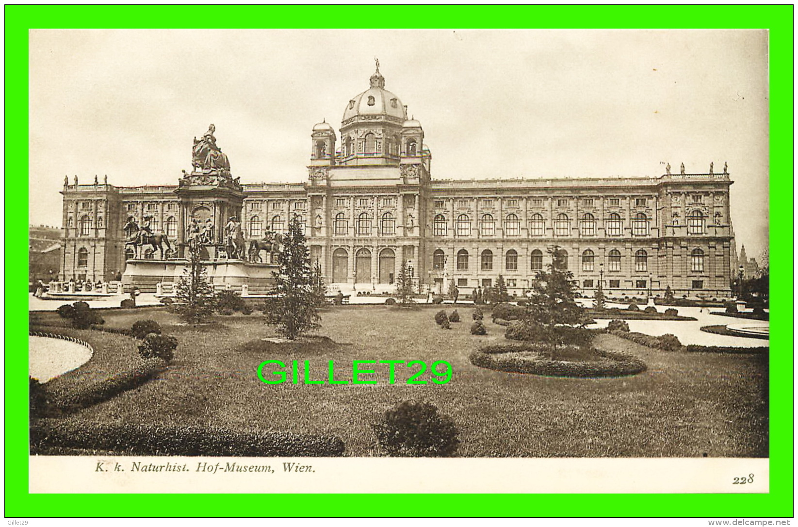 WIEN, AUTRICHE - VIENNE - K. K. NATURHIST HOF-MUSEUM - J. LOWY, 1905 - UNDIVIDED BACK - - Museen