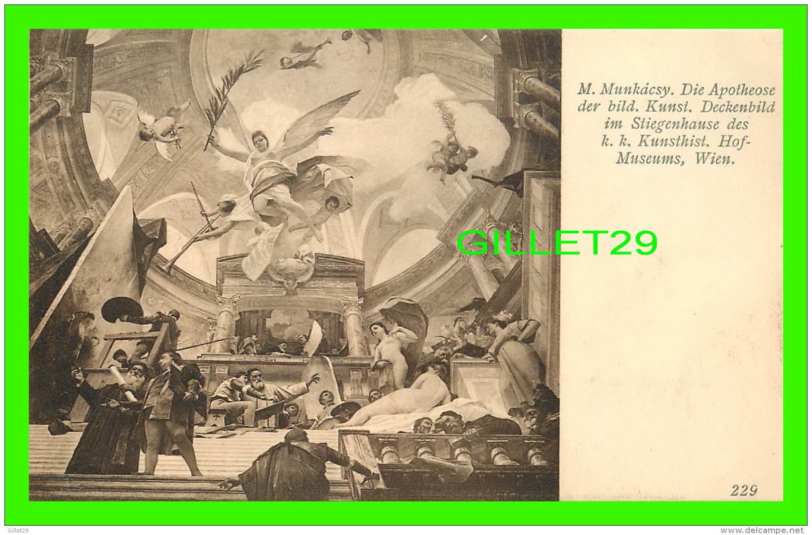 WIEN, AUTRICHE - VIENNE -M. MUNKACSY. DIE APOTHEOSE - K. K. KUNSTHISTORISCHES HOF-MUSEUM (STIEGENHAUS) - J. LOWY, 1906 - - Musées