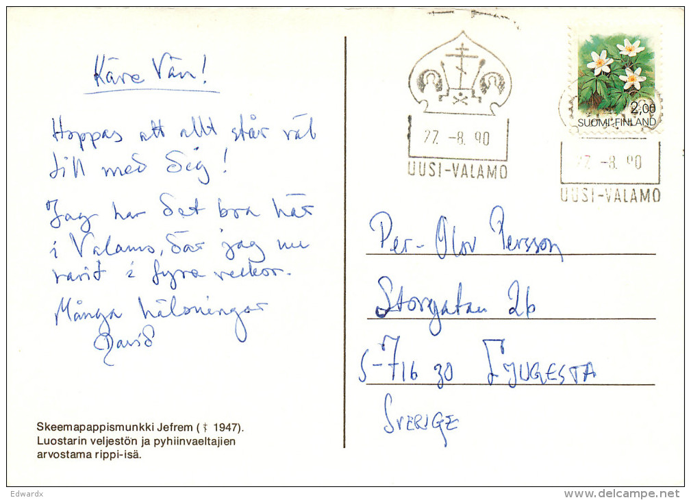 Priest, Finland Postcard Posted 1990 Stamp - Finlandia