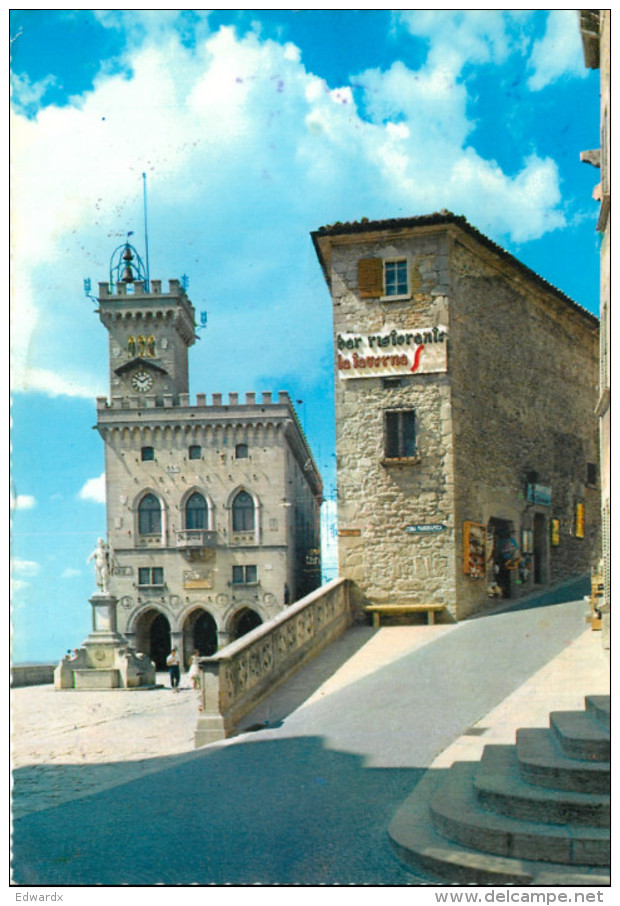 Bar Restaurant, San Marino Postcard Posted 1962 Stamp - San Marino