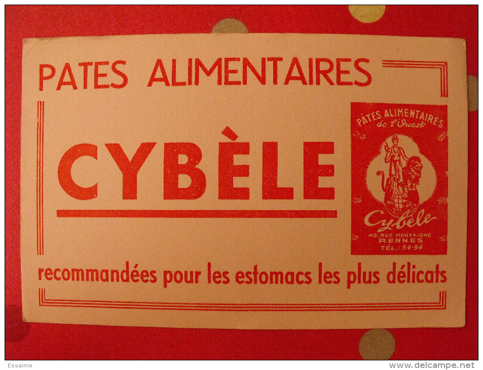 Buvard Pates Alimentaire Cybèle Rennes. Vers 1950 - Alimentaire