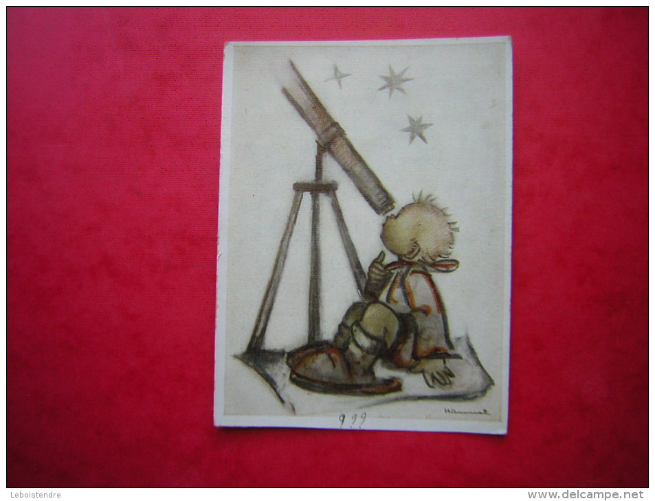 CPSM ILLUSTRATION SIGNEE HUMMEL UN ENFANT REGARDANT LES ETOILES   VOYAGEE 1951 ?? - Hummel