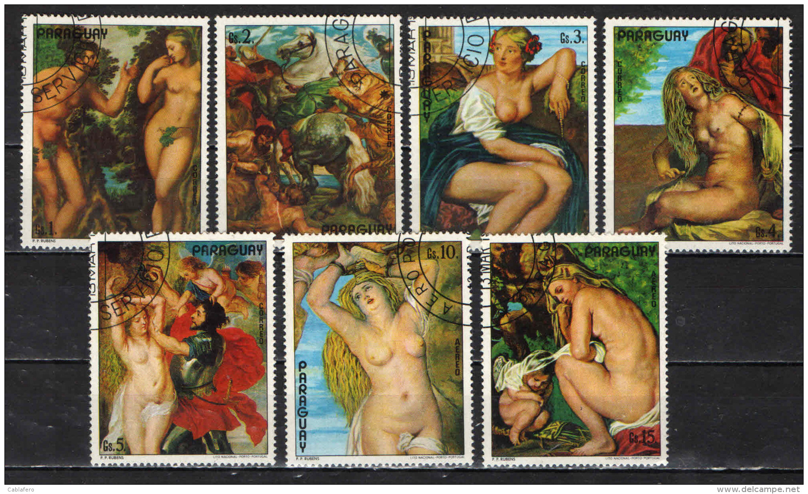 PARAGUAY - 1977 - DIPINTI DI RUBENS - PAINTINGS - USATI - Paraguay