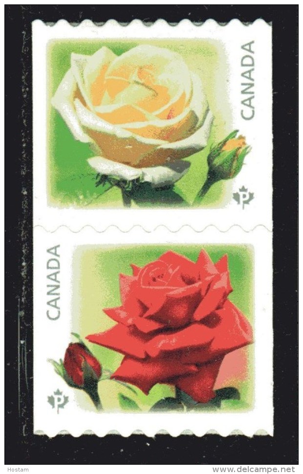 CANADA, 2014, #2729a,  ROSES,  MNH, Pair - Rollen