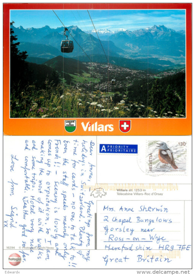 Villars-sur-Ollon, VD Vaud, Switzerland Postcard Posted 2005 Stamp - Ollon