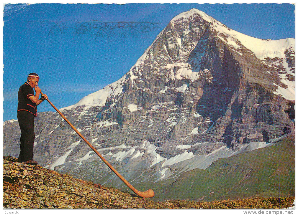 Alpenhorn, Kleine Scheidegg, BE Bern, Switzerland Postcard Posted 1967 Stamp - Berna