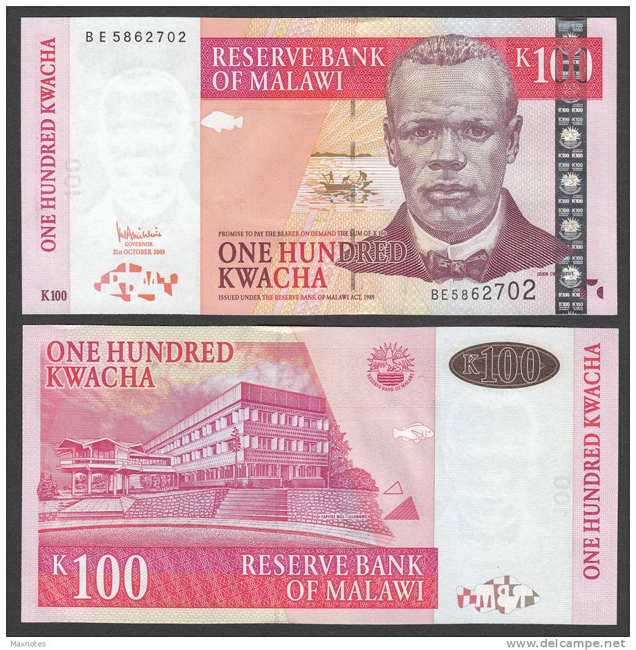 MALAWI  : Banconota 100 Kwacha - P46 - 2005 - FDS - Malawi