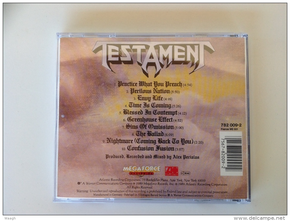 TESTAMENT "practice What You Preach" CD 1st Press 1989 - Hard Rock En Metal