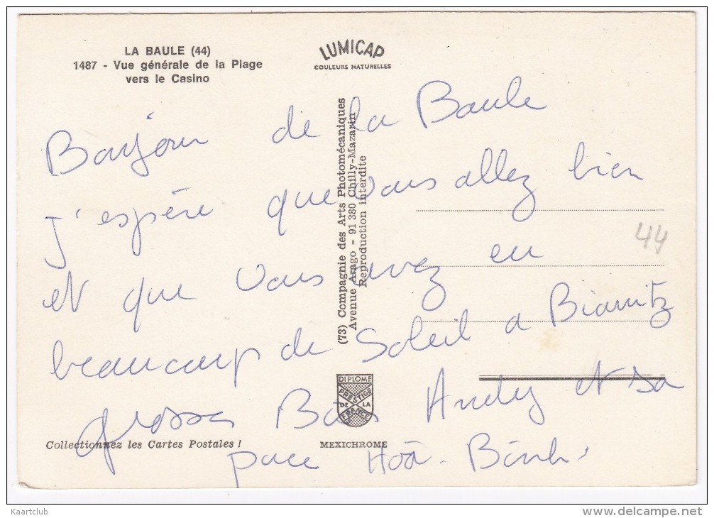 La Baule: CITROËN AMI- & DS BREAK,PEUGEOT 403,404 & 504, RENAULT 4 & 15, OPEL REKORD-A - Vue Générale De La Plage - Toerisme