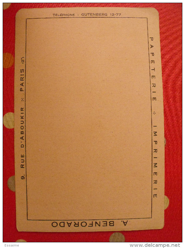 Buvard Papeterie Imprimerie A. Benforado Paris. Vers 1930 - Cartoleria