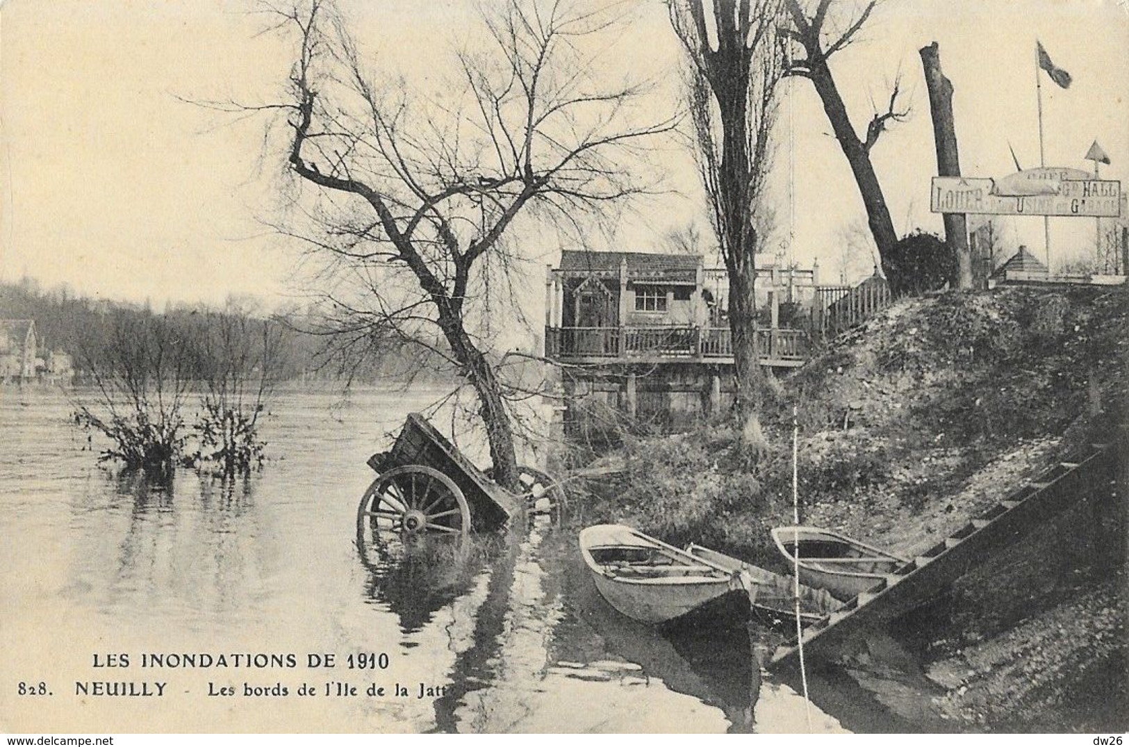 Les Inondations De 1910 - Neuilly - Les Bords De L'Ile De La Jatte - Carte N° 828 Non Circulée - Floods