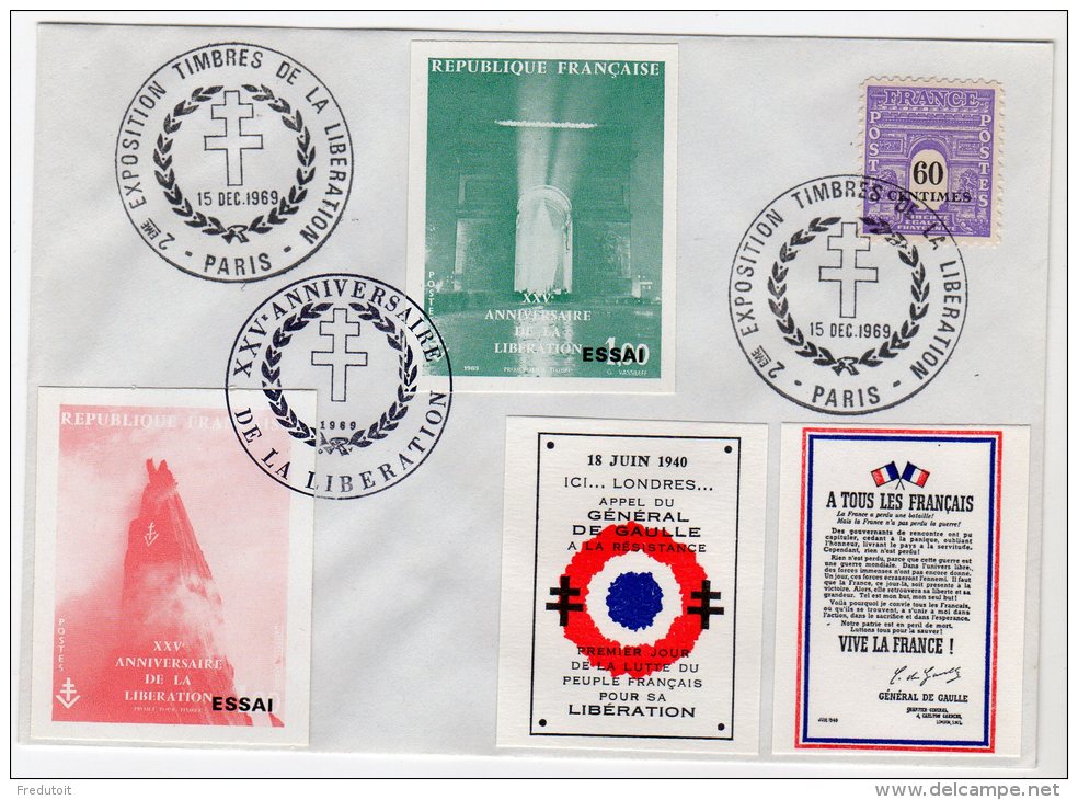 EXPOSITION TIMBRES DE LA LIBERATION - 25è ANNIVERSAIRE - 1969 - Philatelic Fairs