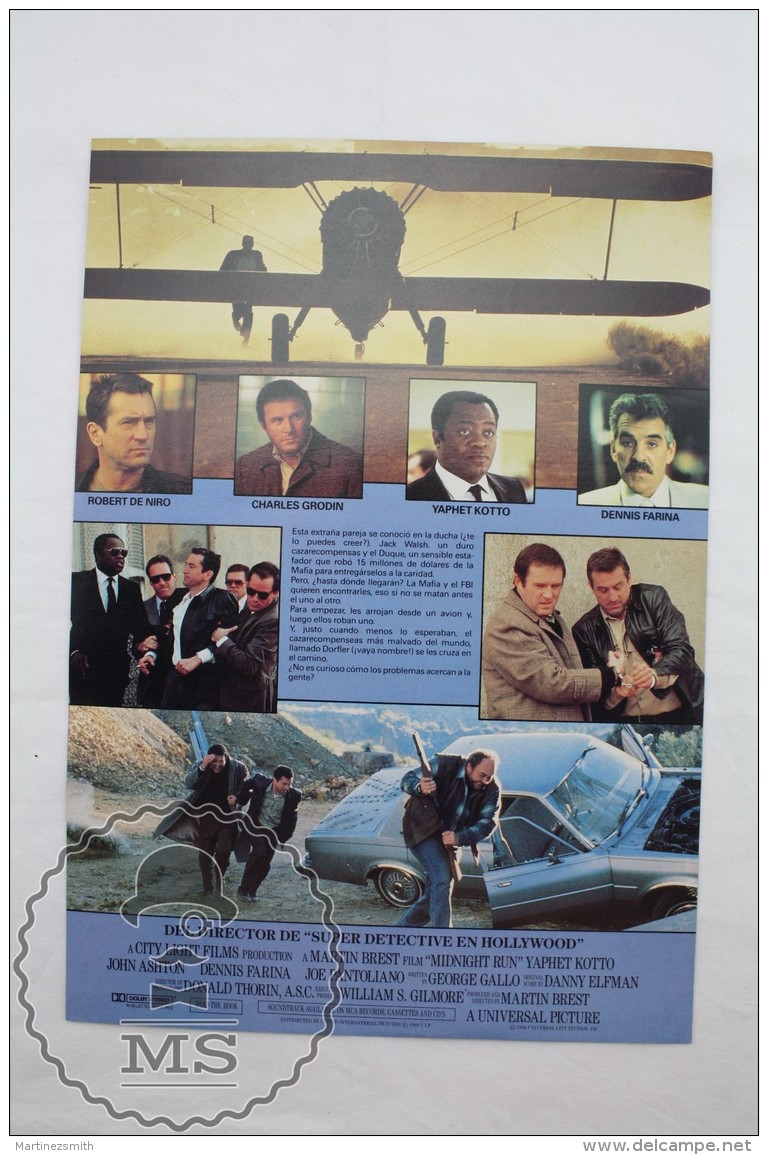 Original 1988 Cinema/ Movie Promotional Image - Midnight Run, Robert De Niro & Charles Grodin - Publicidad