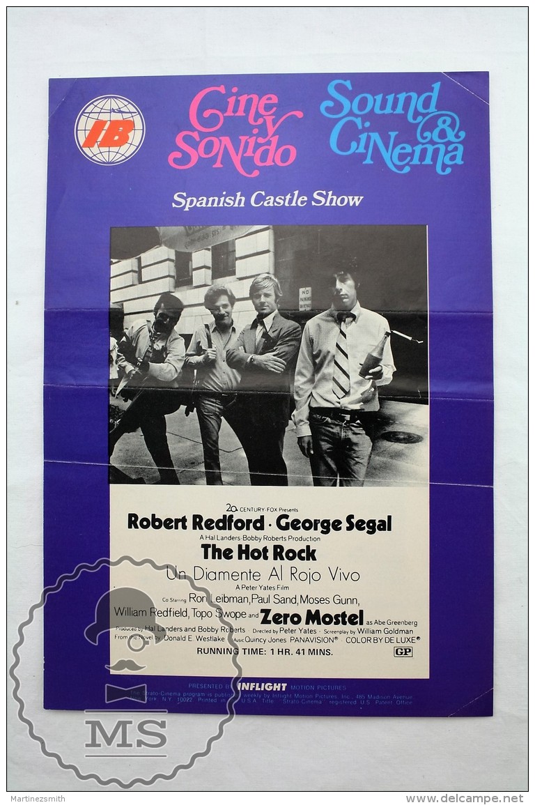 Original 1972 Cinema/ Movie Promotional Image - The Hot Rock, Actors: Robert Redford & George Segal - Cinema Advertisement