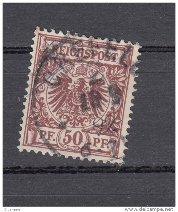 Deutsches Reich 50 Pfennig Krone/Adler Michel 50 1889 - Zentrisch "Crefeld" 1 Kreis - 18.9.92 - Gebraucht