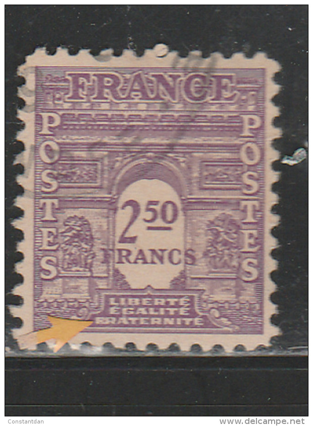 FRANCE N° 626 2F50 VIOLET ARC DE TRIOMPHE DOUBLE F A FRATERNITE OBL - Used Stamps