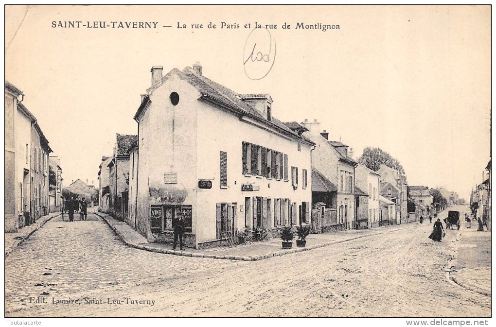 CPA 95  ST LEU TAVERNY LA RUE DE PARIS ET LA RUE DE MONTLIGNON - Saint Leu La Foret