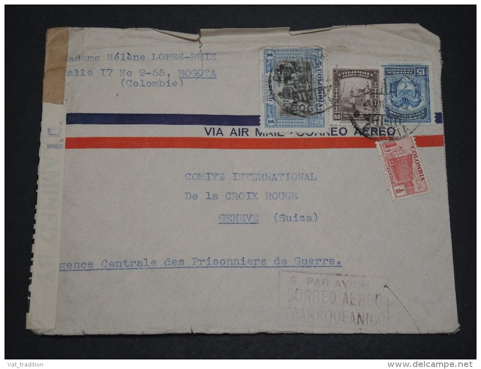 COLOMBIE - Enveloppe Pour La Croix Rouge à Genève Avec Contrôle Postal - A Voir - L 1650 - Colombie