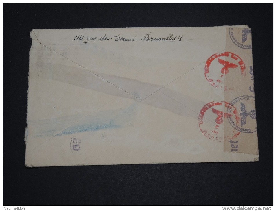 BELGIQUE - Enveloppe De Bruxelles Pour La France En 1943 Avec Contrôle Postal - A Voir - L 1664 - Covers & Documents