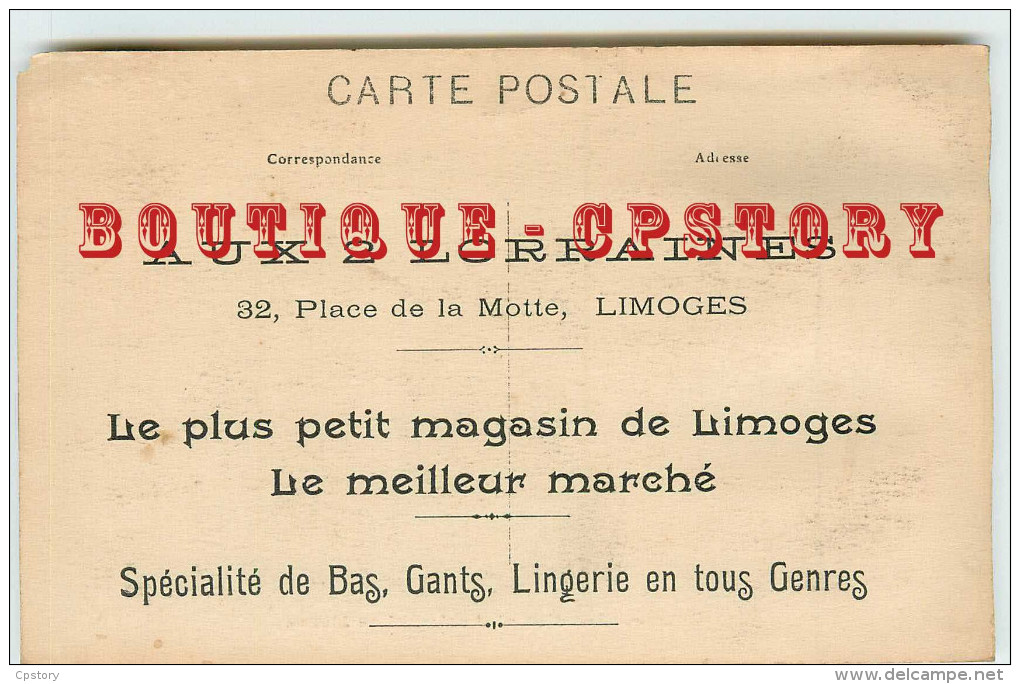 TRES RARE < CONSTRUCTION D'un ABRI En MEUSE - MACONNERIE  MACON - PUBLICITE Au DOS MAGASIN De GANTS LINGERIE à LIMOGES - Guerra 1914-18